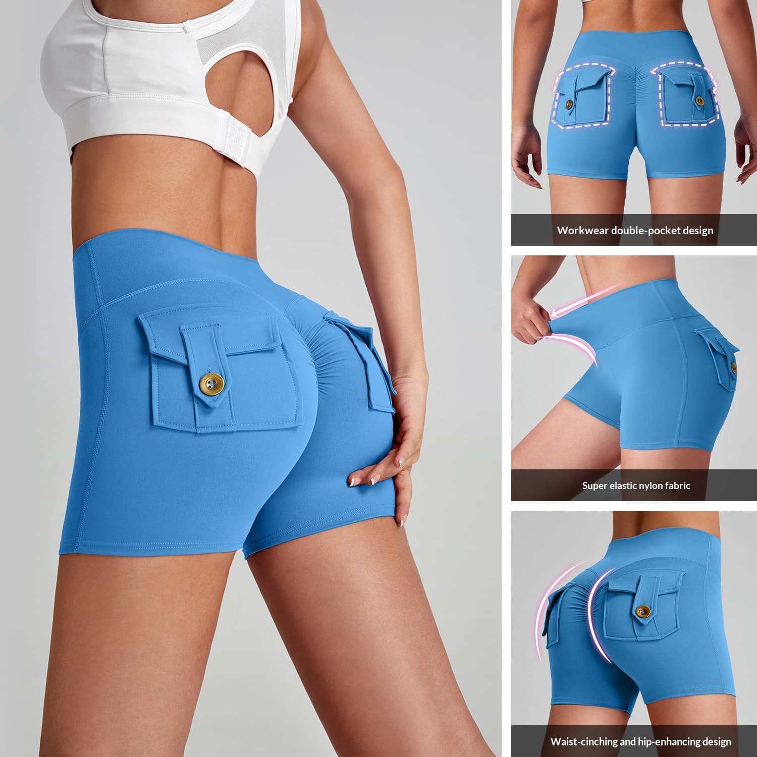 Cargo Yoga Shorts With Pockets
