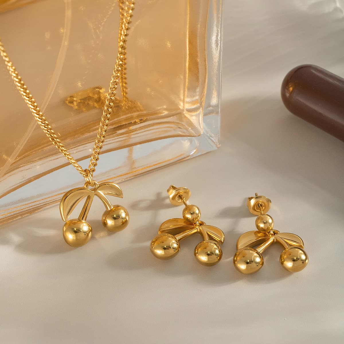 Women's 3D Cherry Fruit Jewelry Set