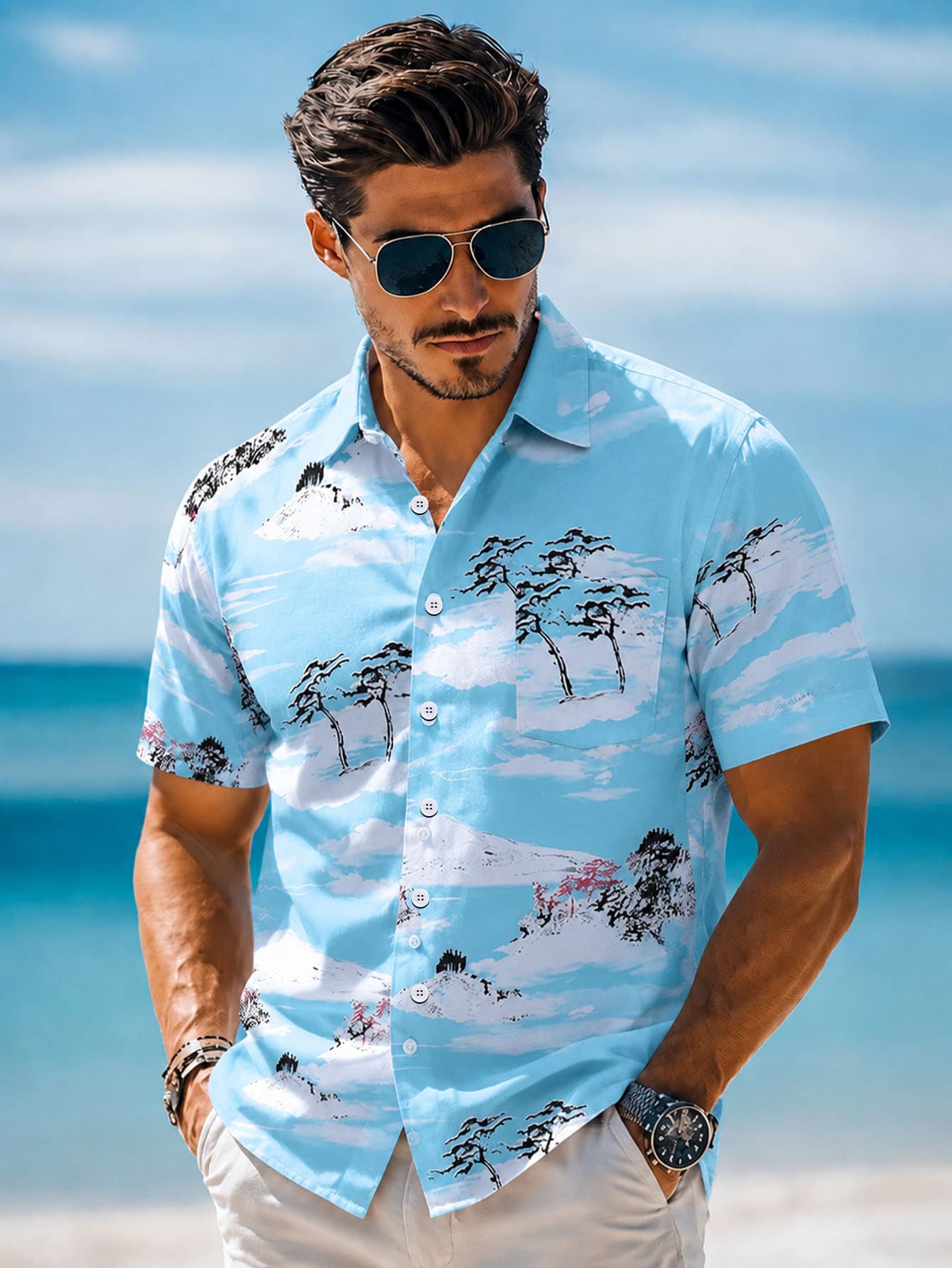 Men's Casual Hawaiian Shirt