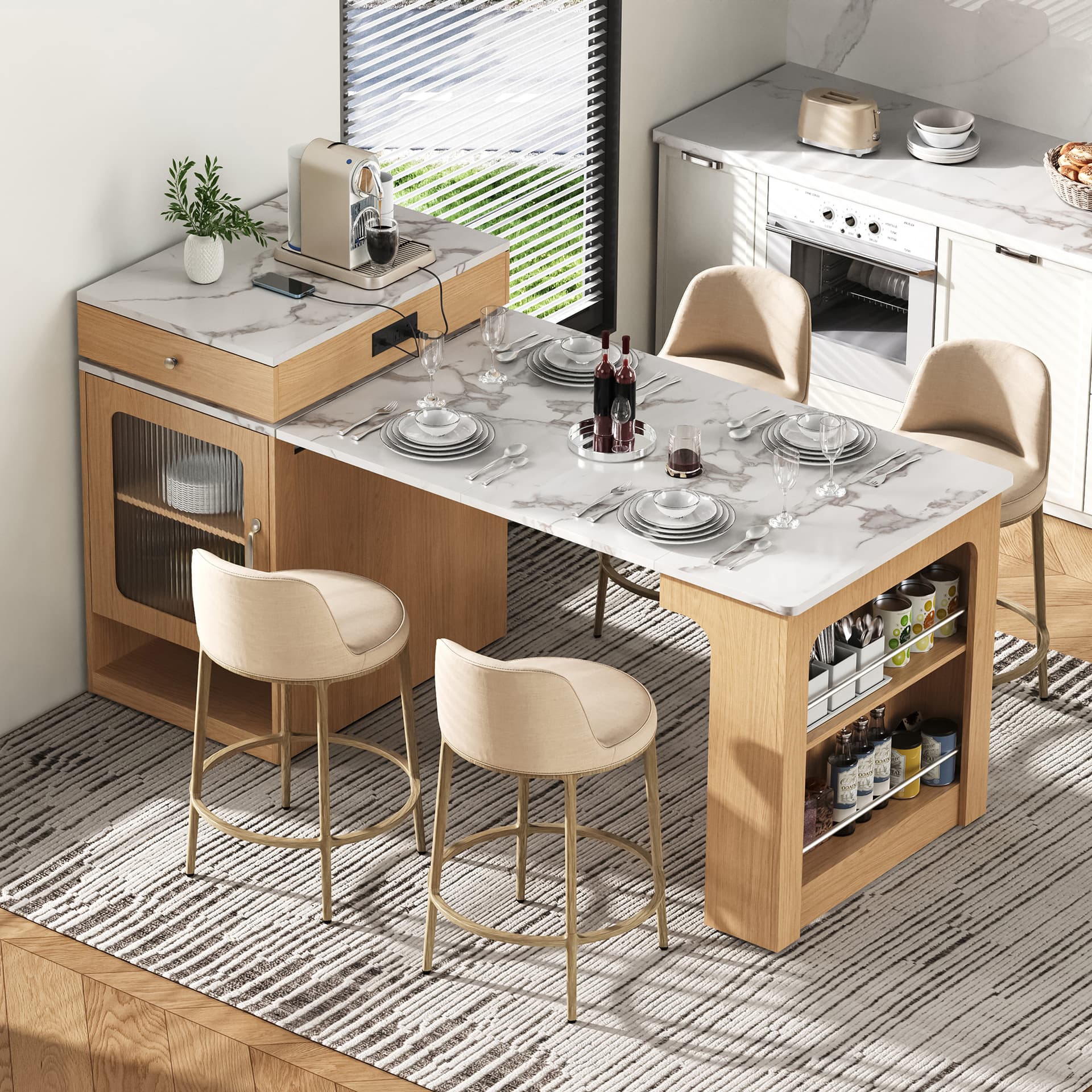 Extendable Kitchen Island Table