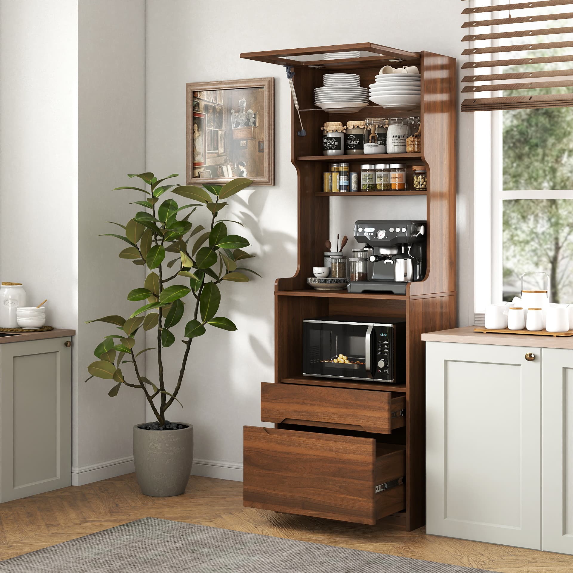Farmhouse Pantry Buffet Cabinet