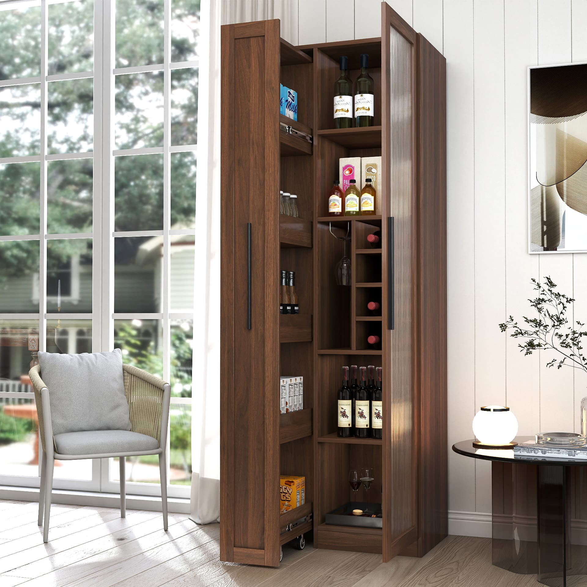 Farmhouse Pantry Storage Cabinet