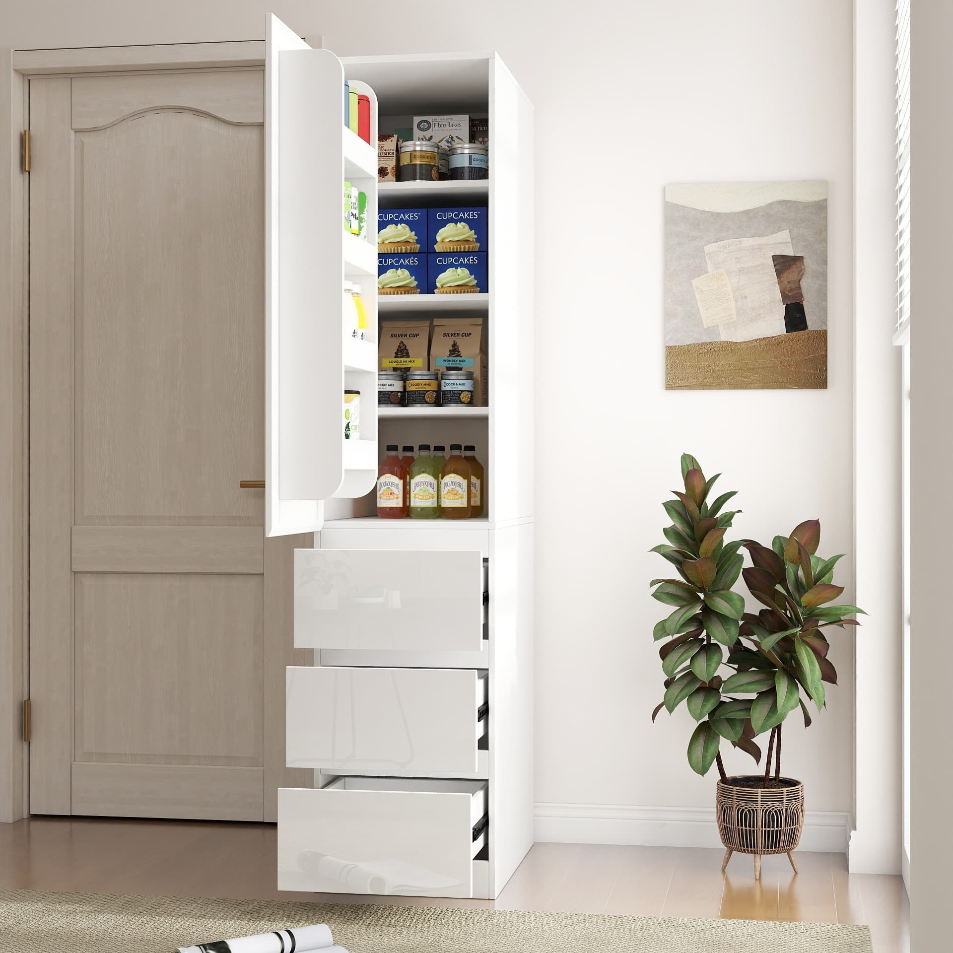 Spacious Kitchen Pantry Cabinet