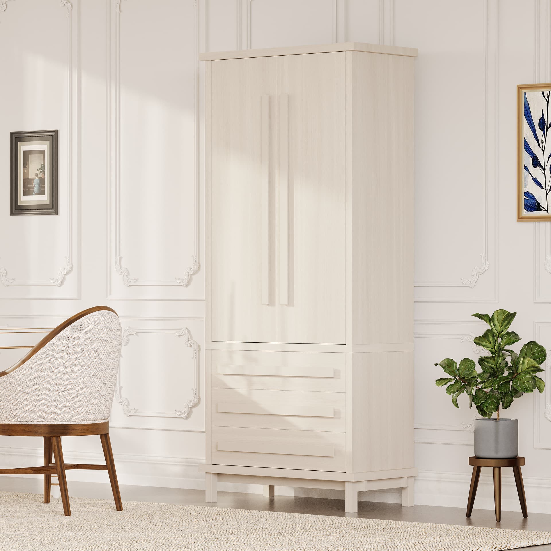 Luxurious White Pantry Cabinet