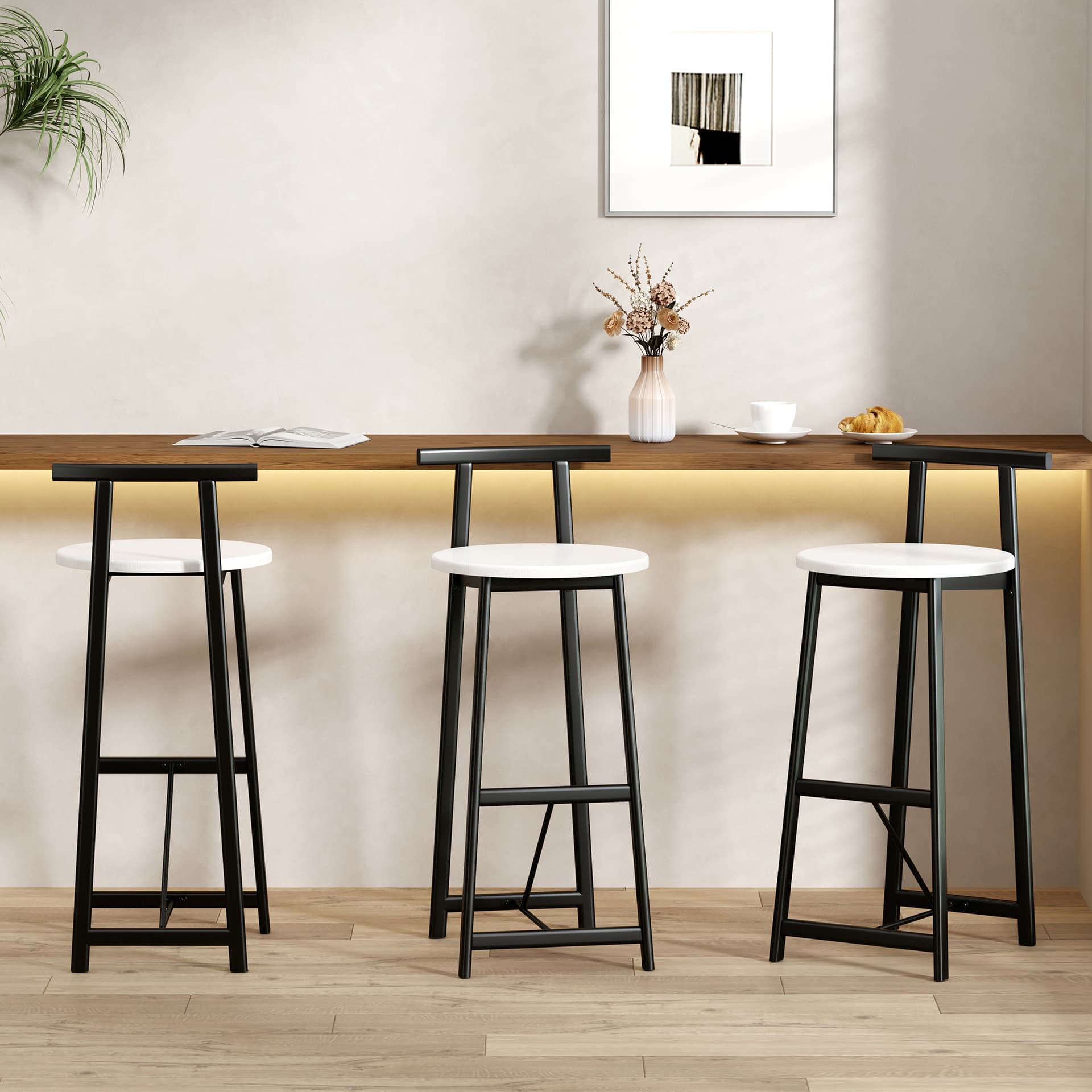 Modern Metal Bar Stools Set