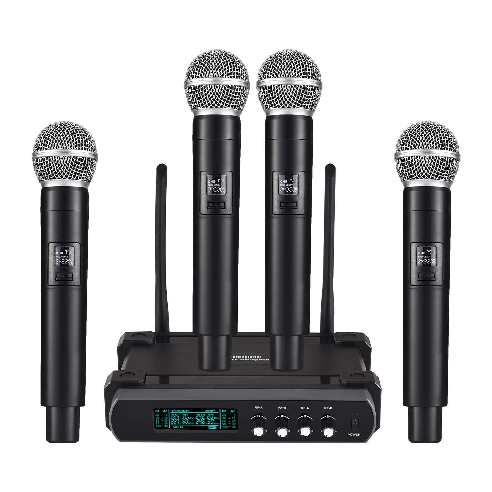 Wireless Microphone System Receiver, Featuring Cordless Handheld Microphone V-band Noise Reduction Function