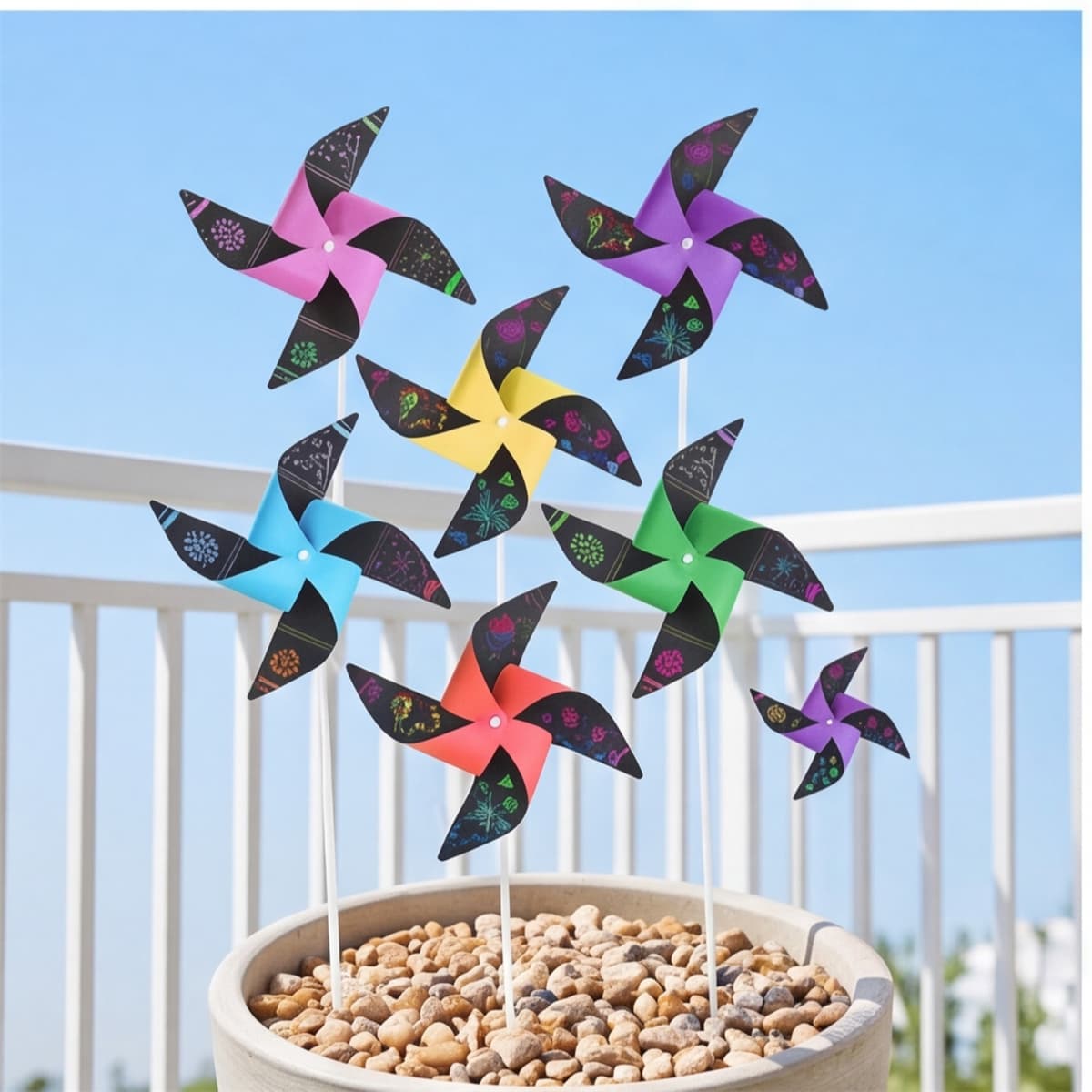 Colorful Windmill Party Decoration Kit