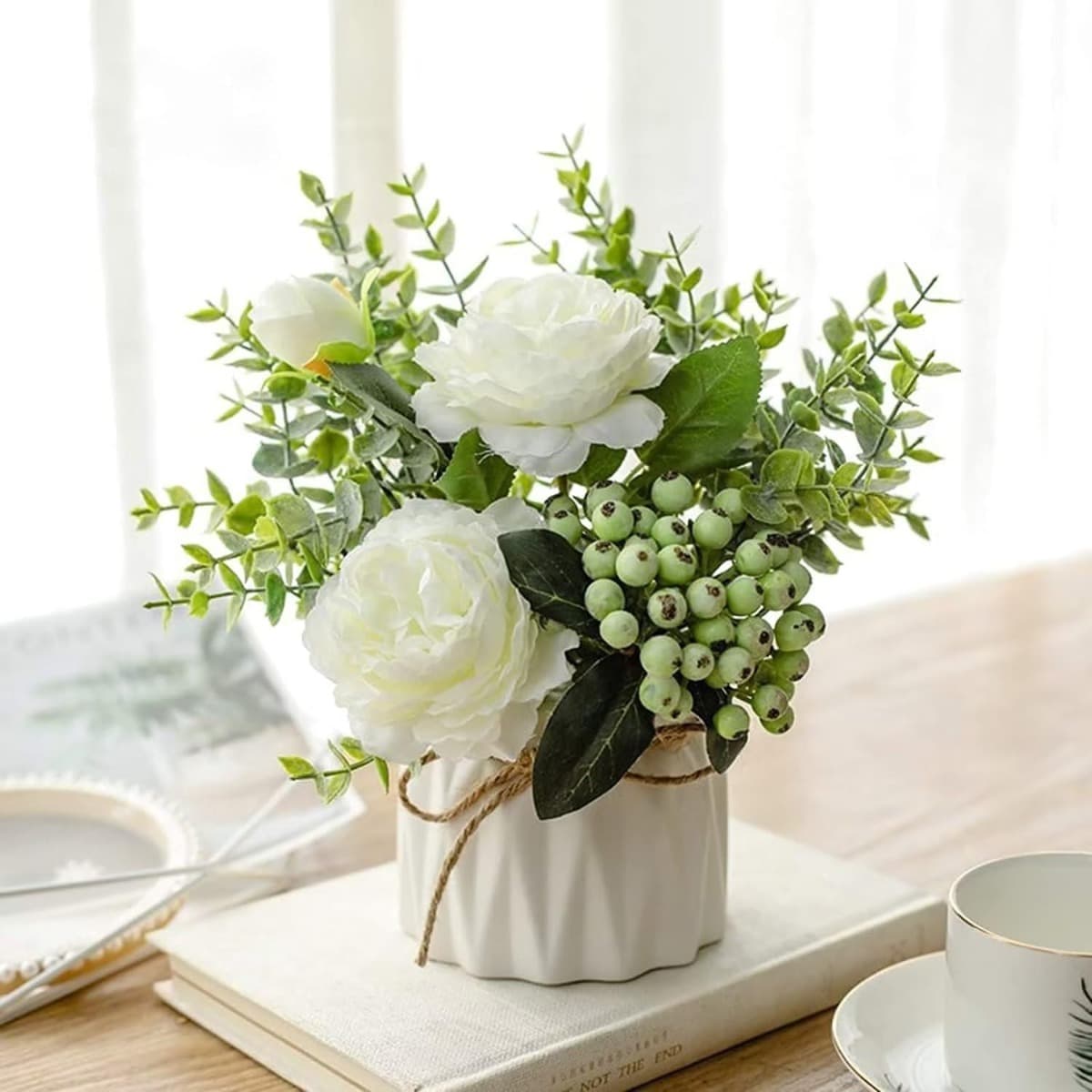 White Desk Flower Vase