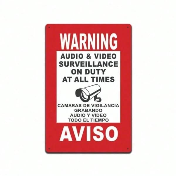 Bilingual Security Warning Sign
