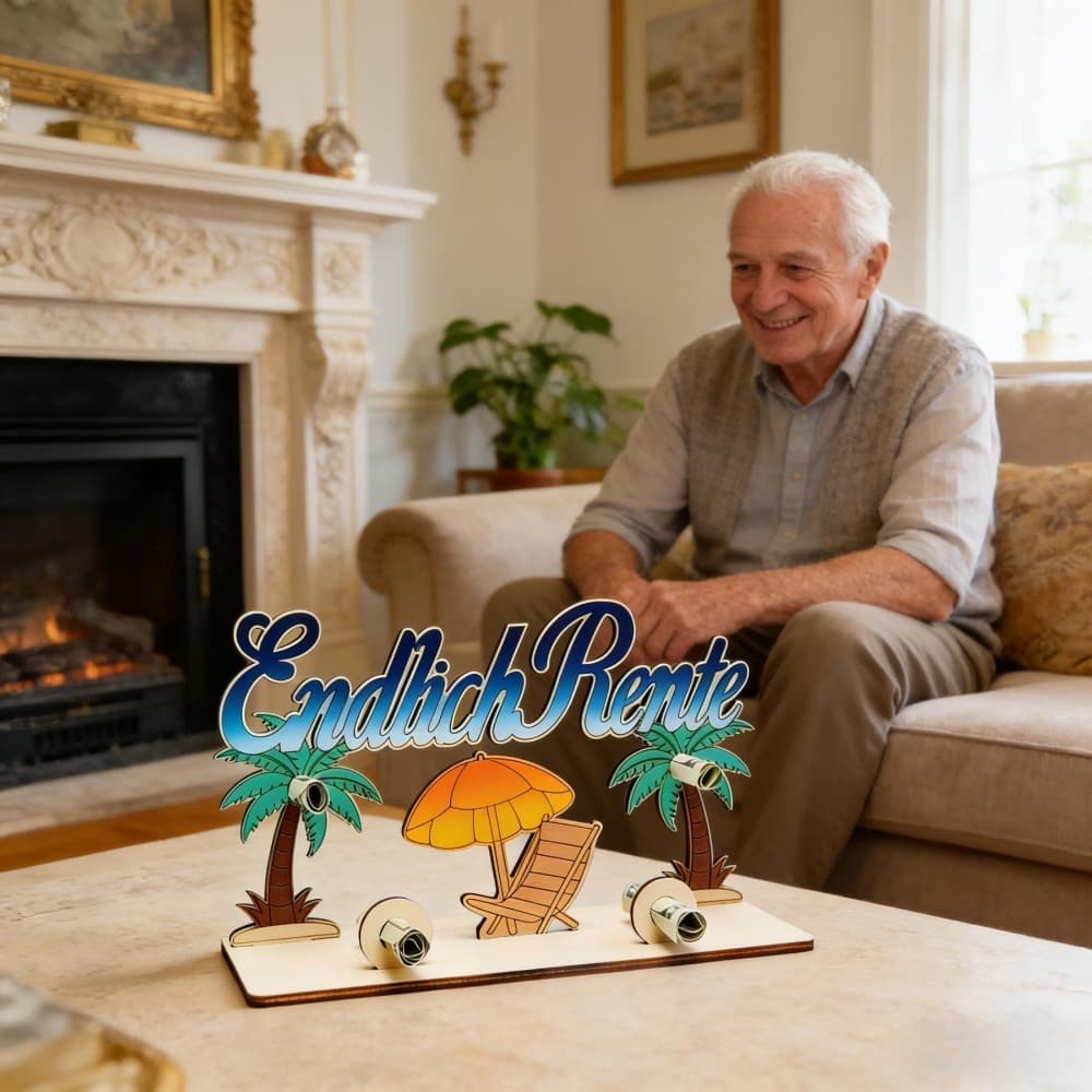 Wooden Retirement Lounge Chair Ornament