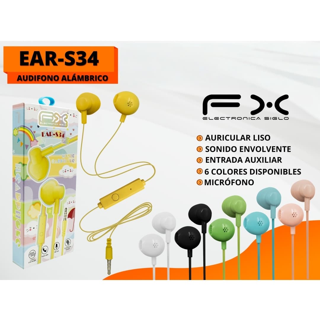 Blue Wired Earbuds Microphone