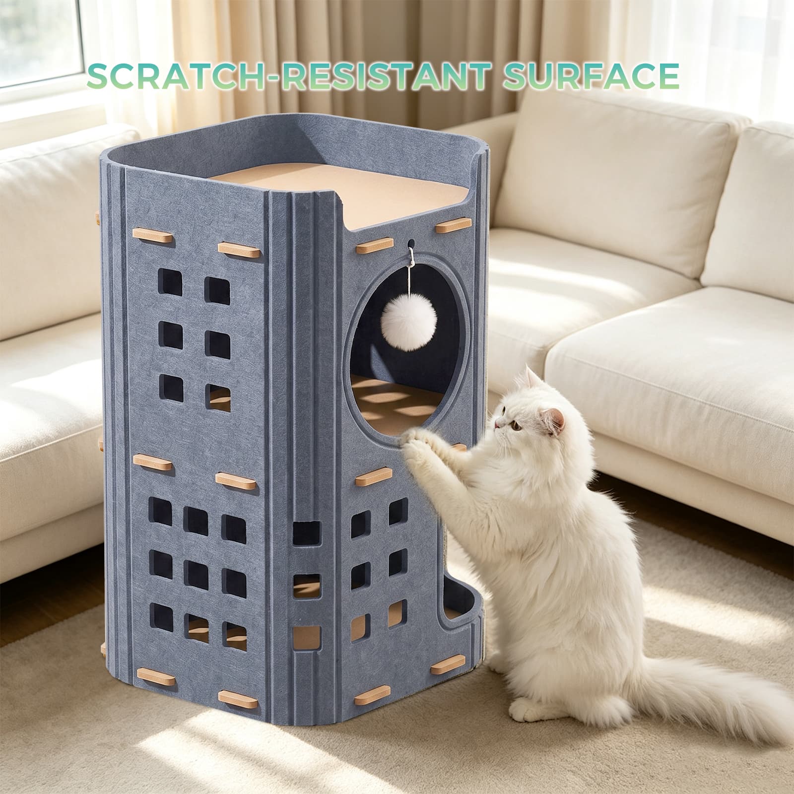 Grey Two-Story Pet House