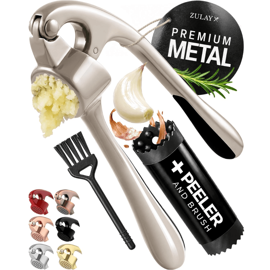 Premium Rust-Proof Garlic Press Set