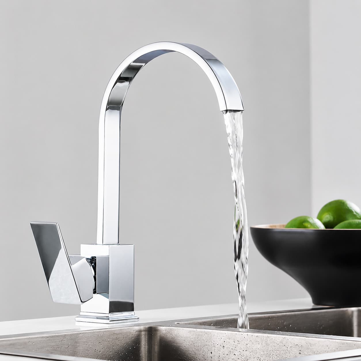 Chrome Waterfall Kitchen Sink Mixer