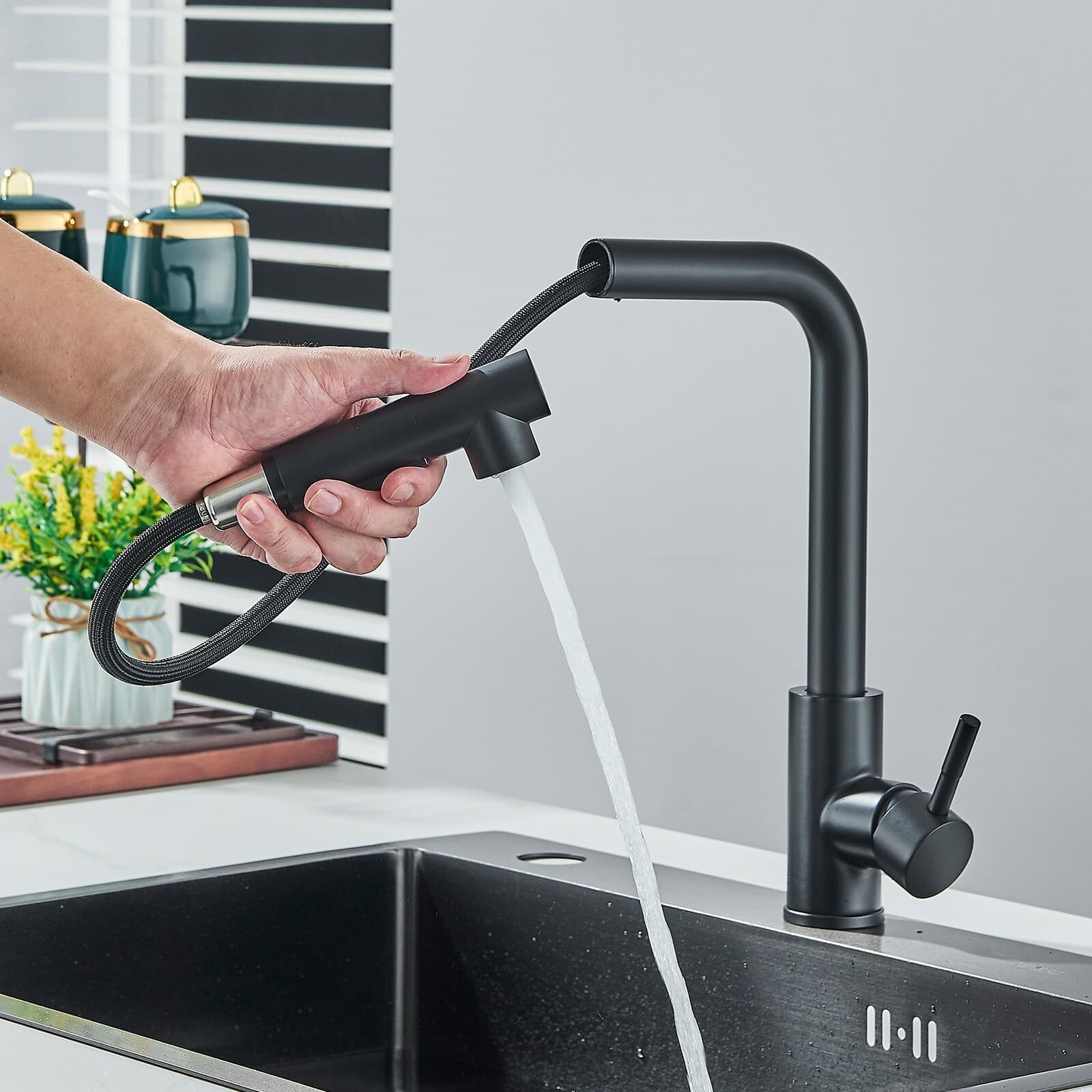 Matte Black Pull-Out Faucet