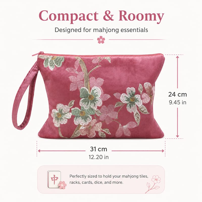 Embroidered Travel Storage Pouch