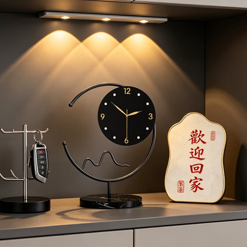 Geometric Metal Modern Table Clock