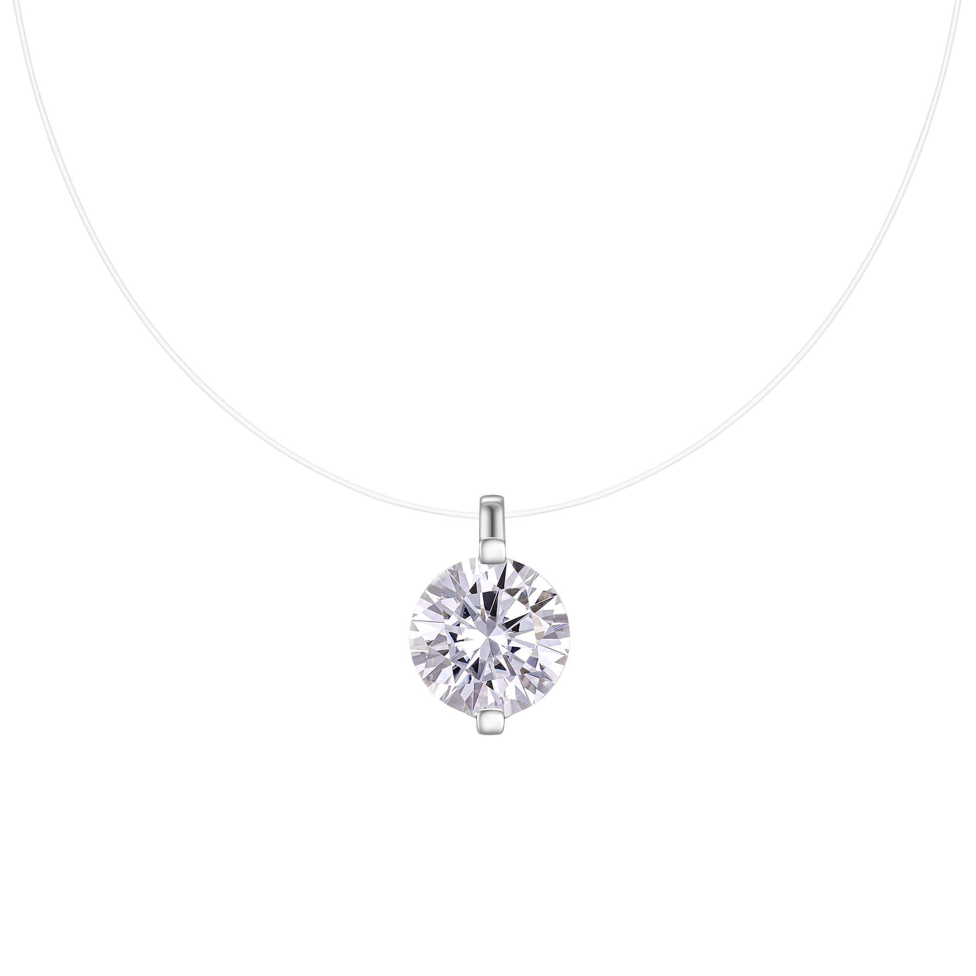 Invisible Moissanite Solitaire Necklace