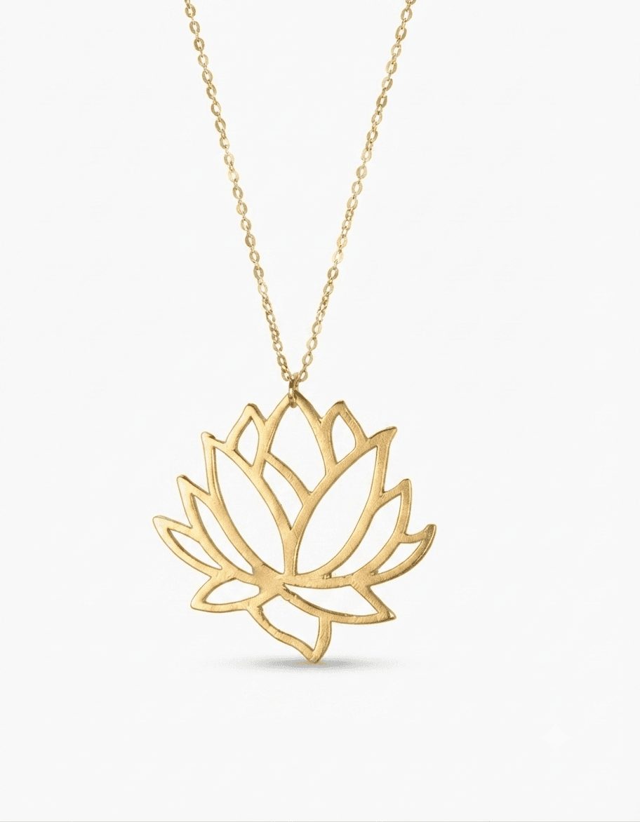 Lotus Flower Gold Necklace