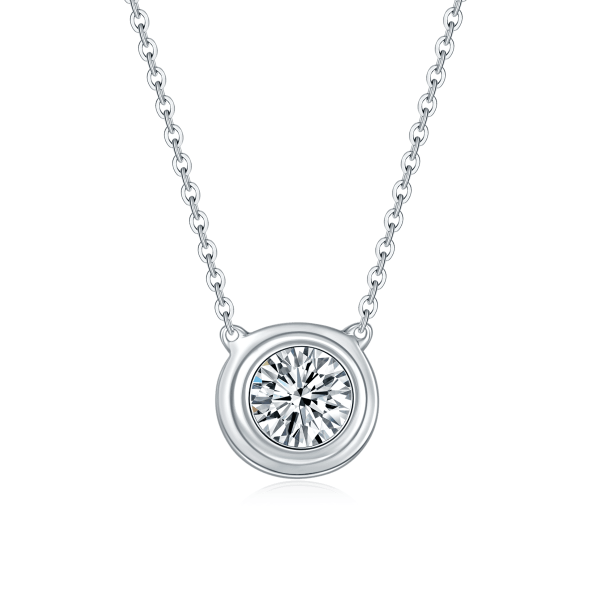 Timeless Moissanite Bezel Necklace