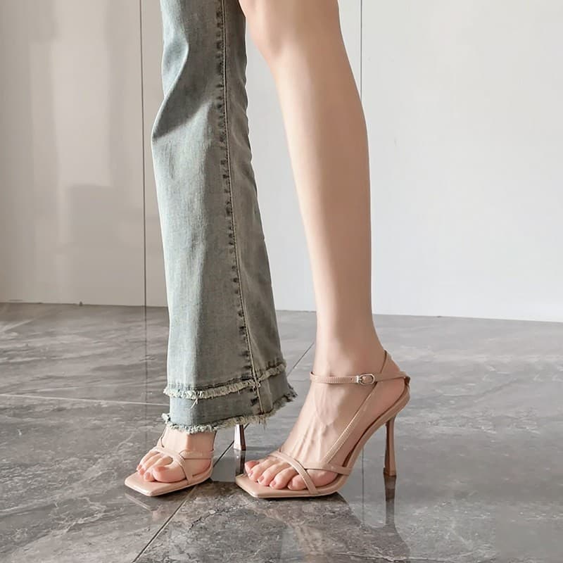 Double Strap Square Toe Heels