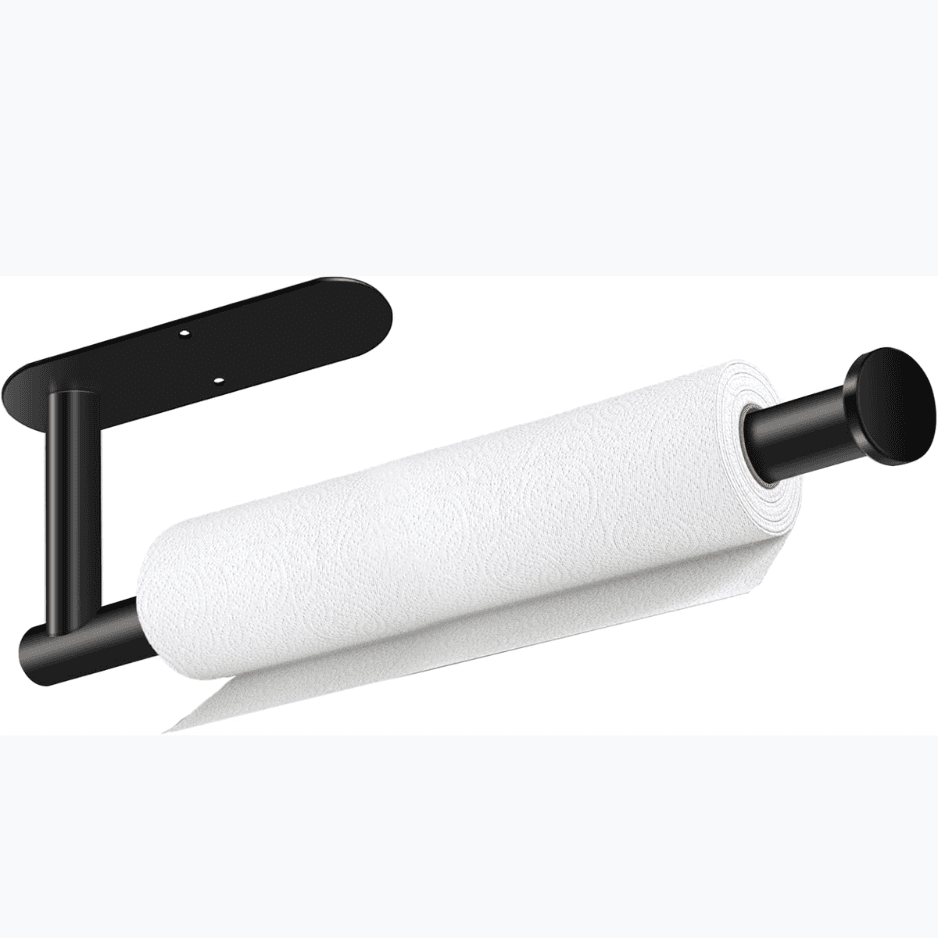 Black Under-Cabinet Paper Towel Holder