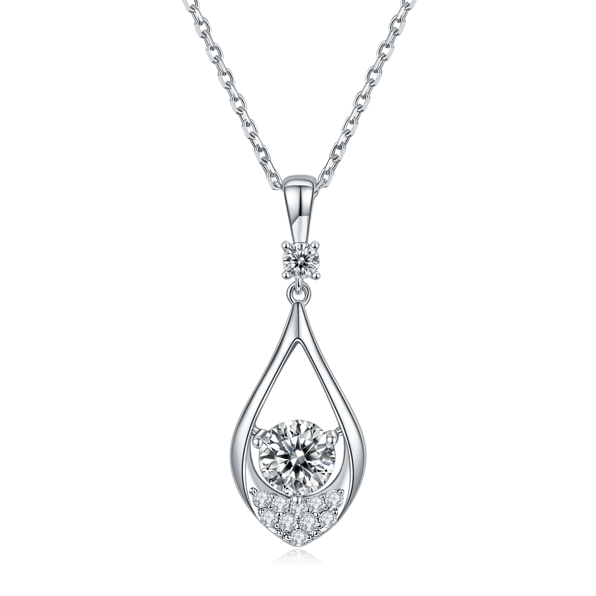 Brilliant Teardrop Moissanite Necklace