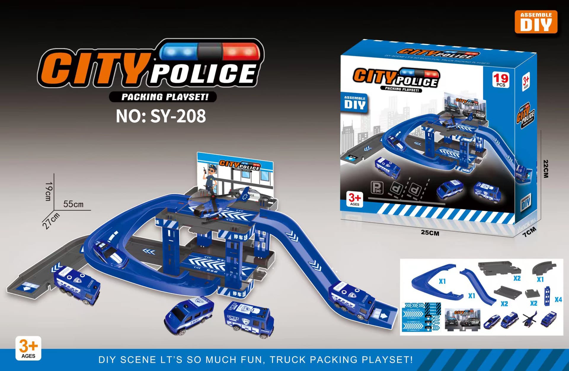 Track Car Parking Lot Set