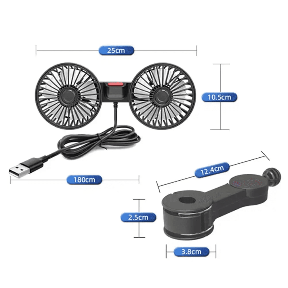 Dual Head Car Cooling Fan