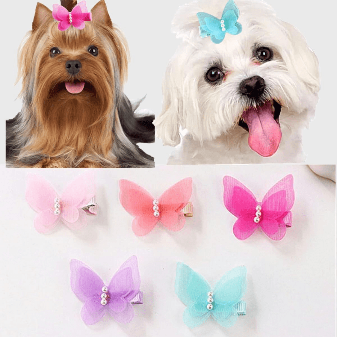 Butterfly Pearl Hair Clips Set