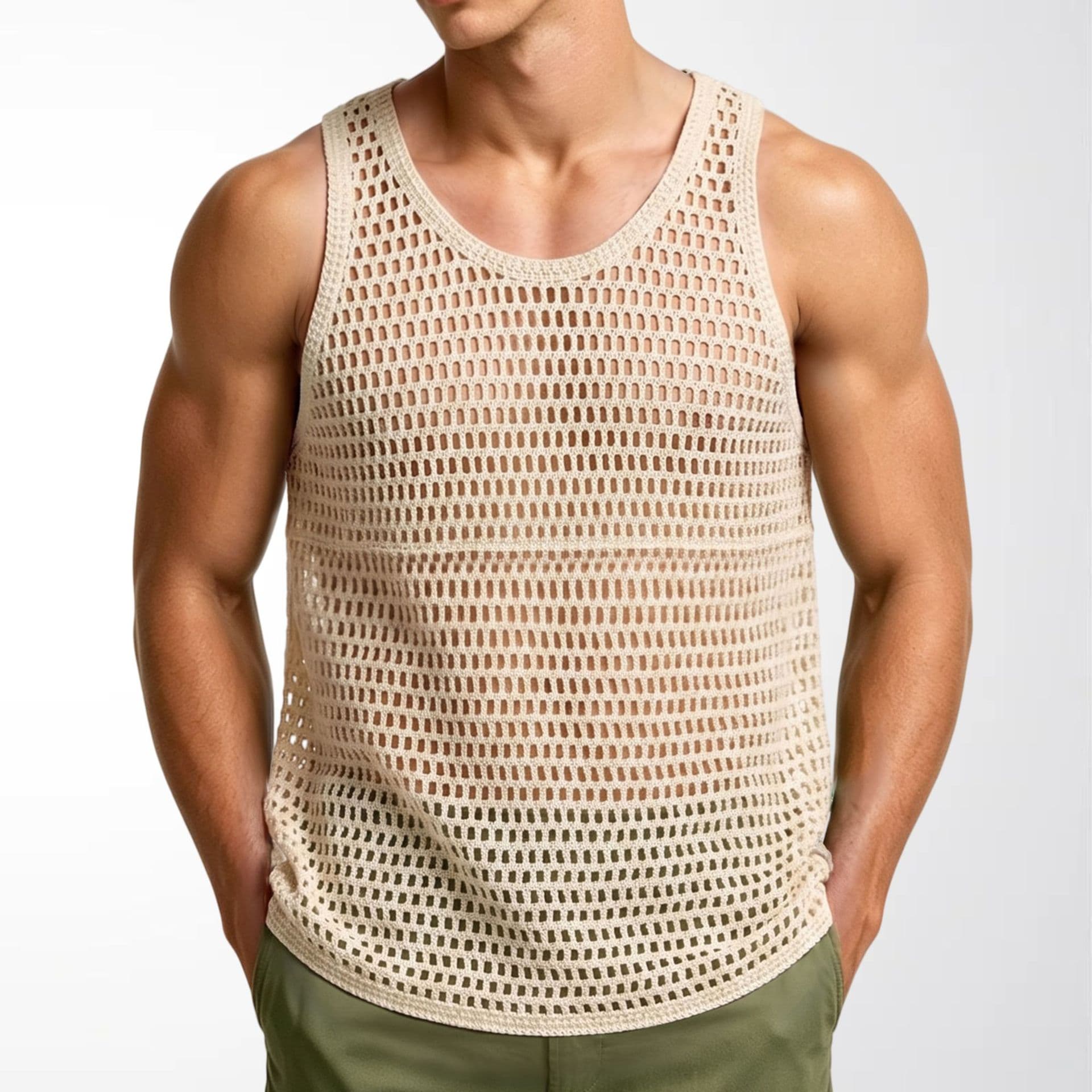 Men's Vintage Mesh Knit Vest