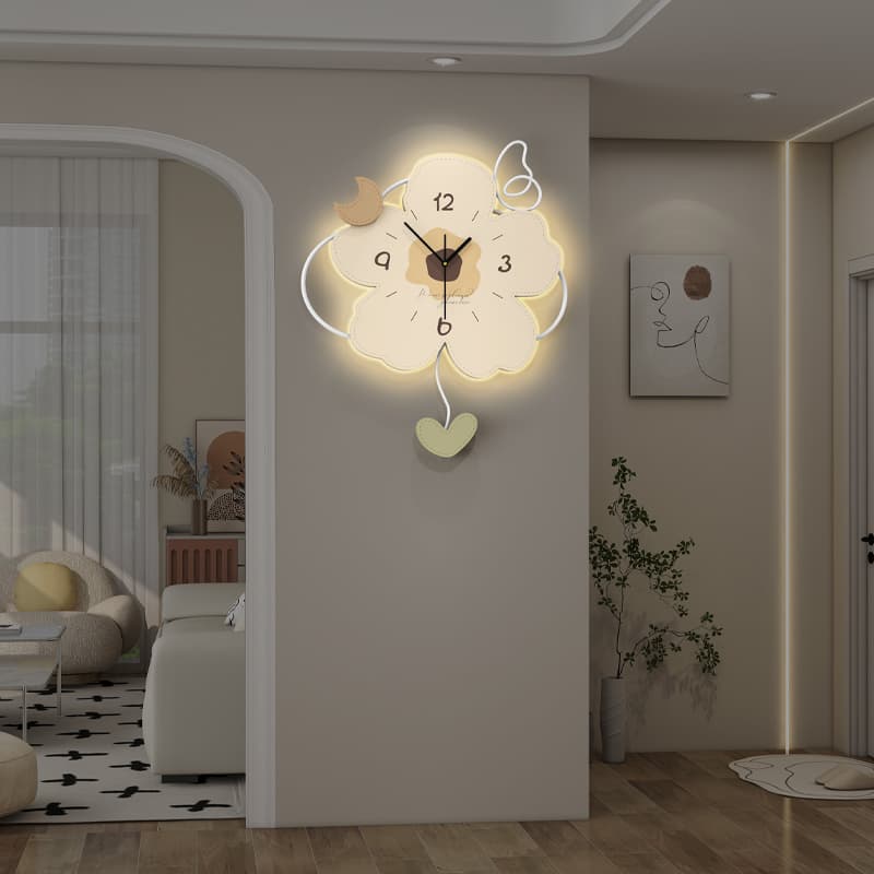 Cute Flower Shaped Bedroom Wall Clock
