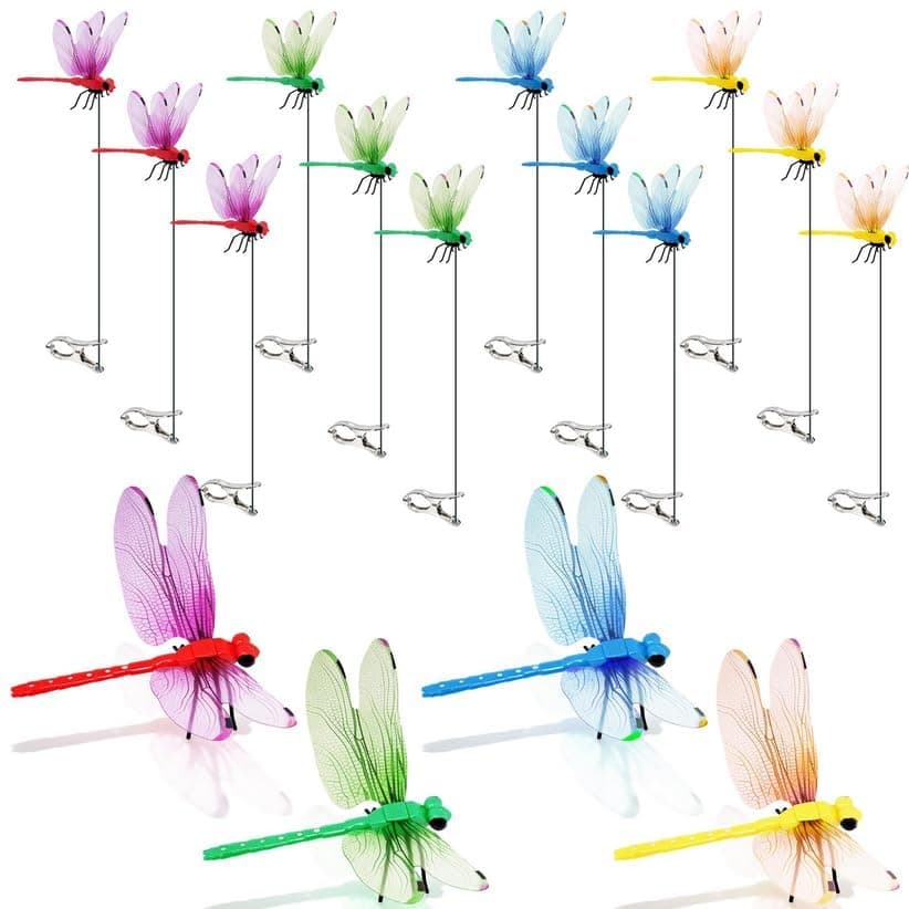 Realistic Dragonfly Deterrent Clips