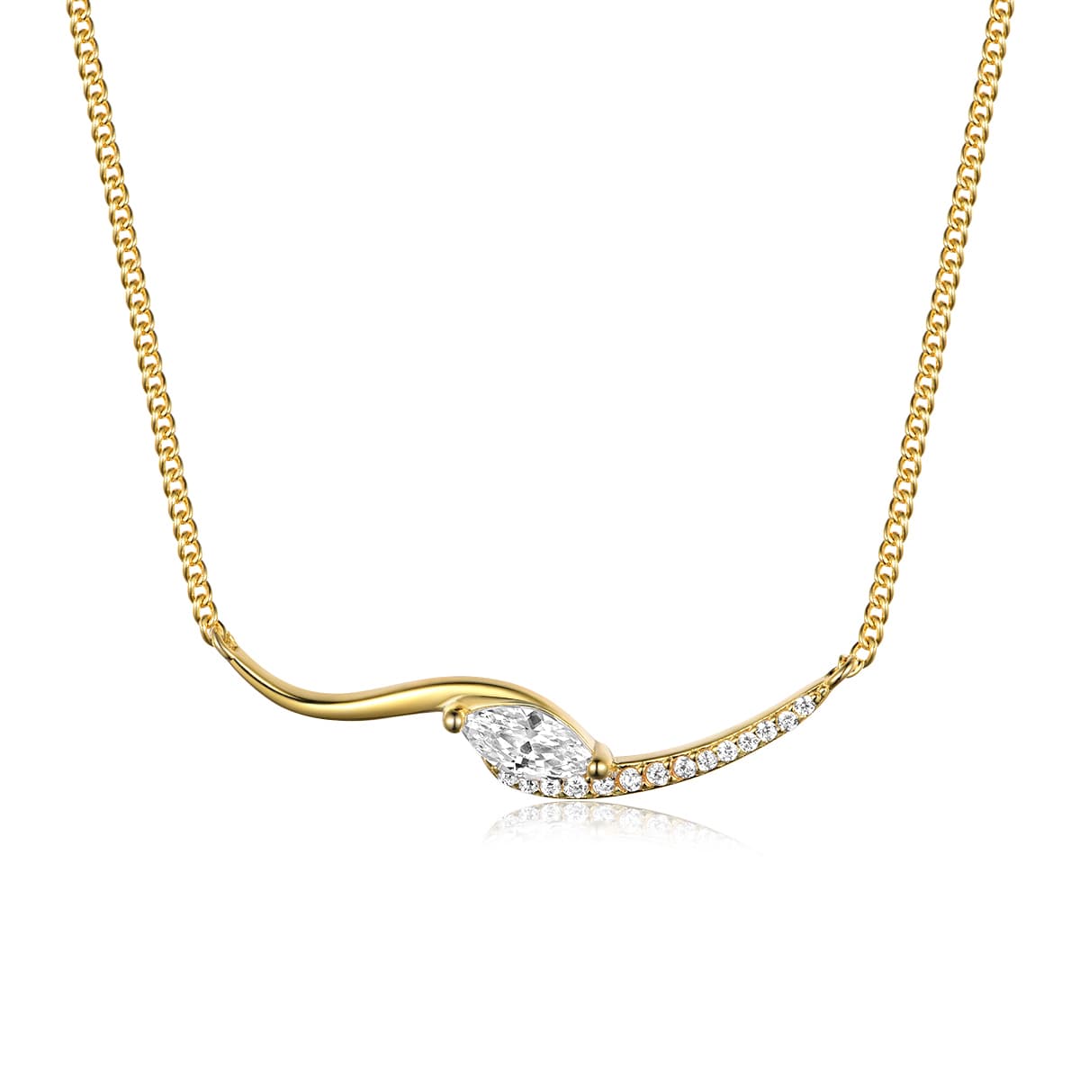 Sterling Silver Marquise Moissanite Necklace