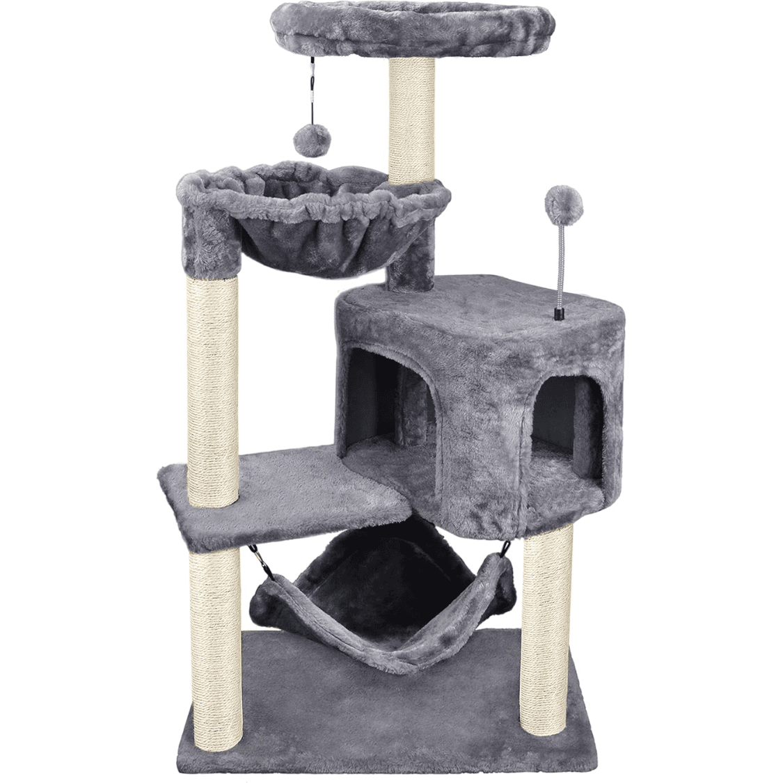 Grey Cat Tree With Hammock