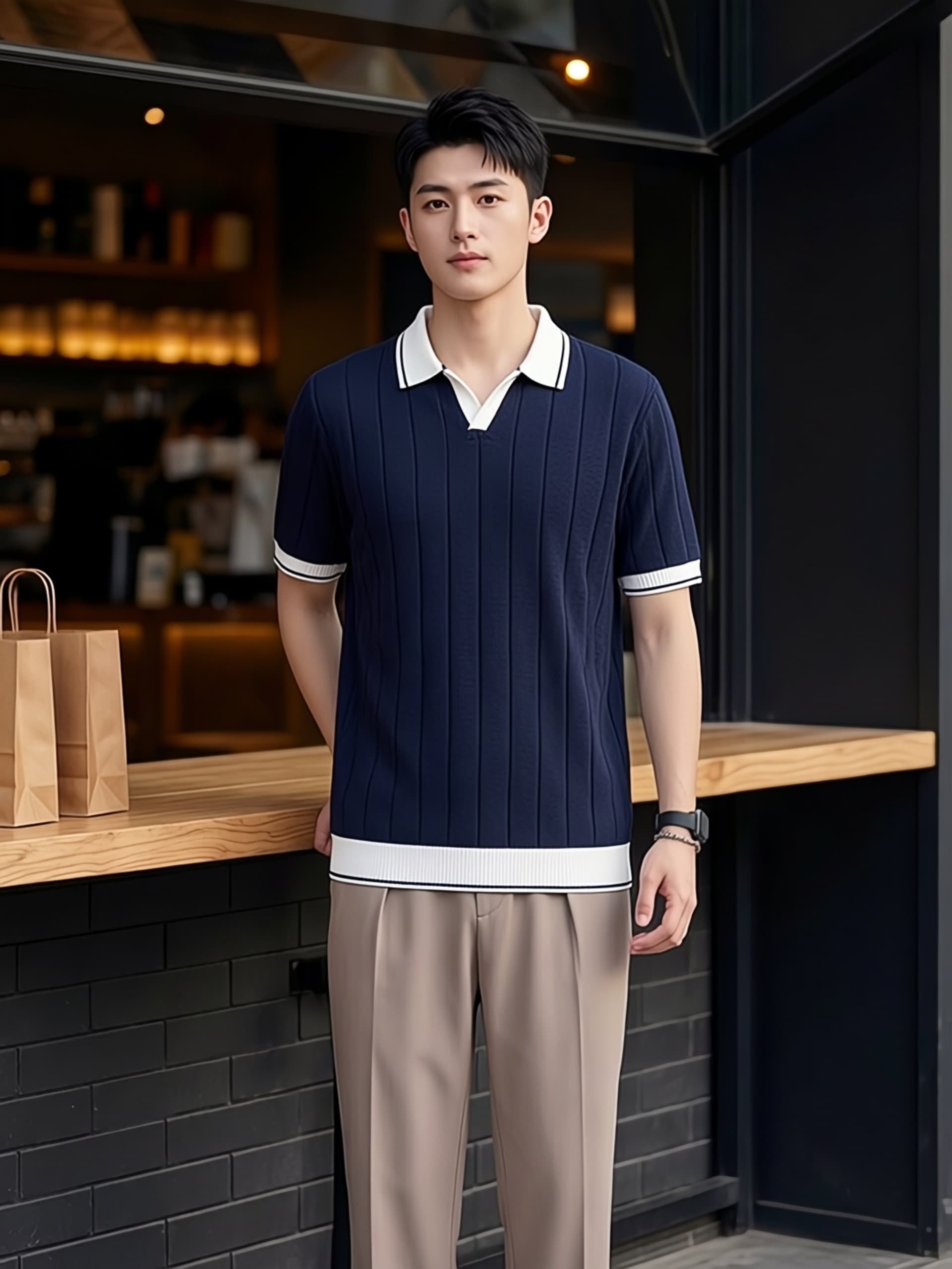 Color-Block Quick-Dry Polo Shirt