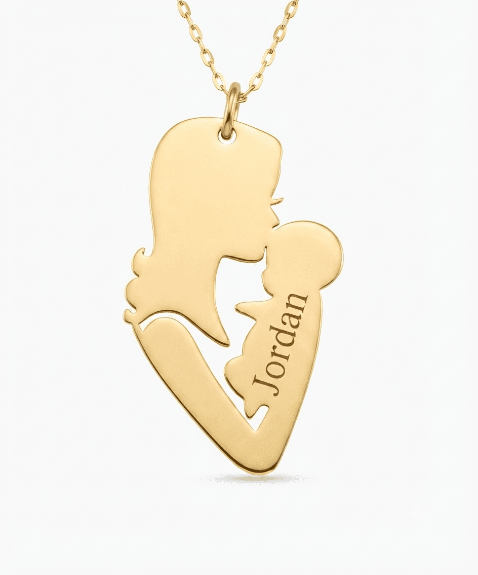 Custom Mother Baby Gold Necklace