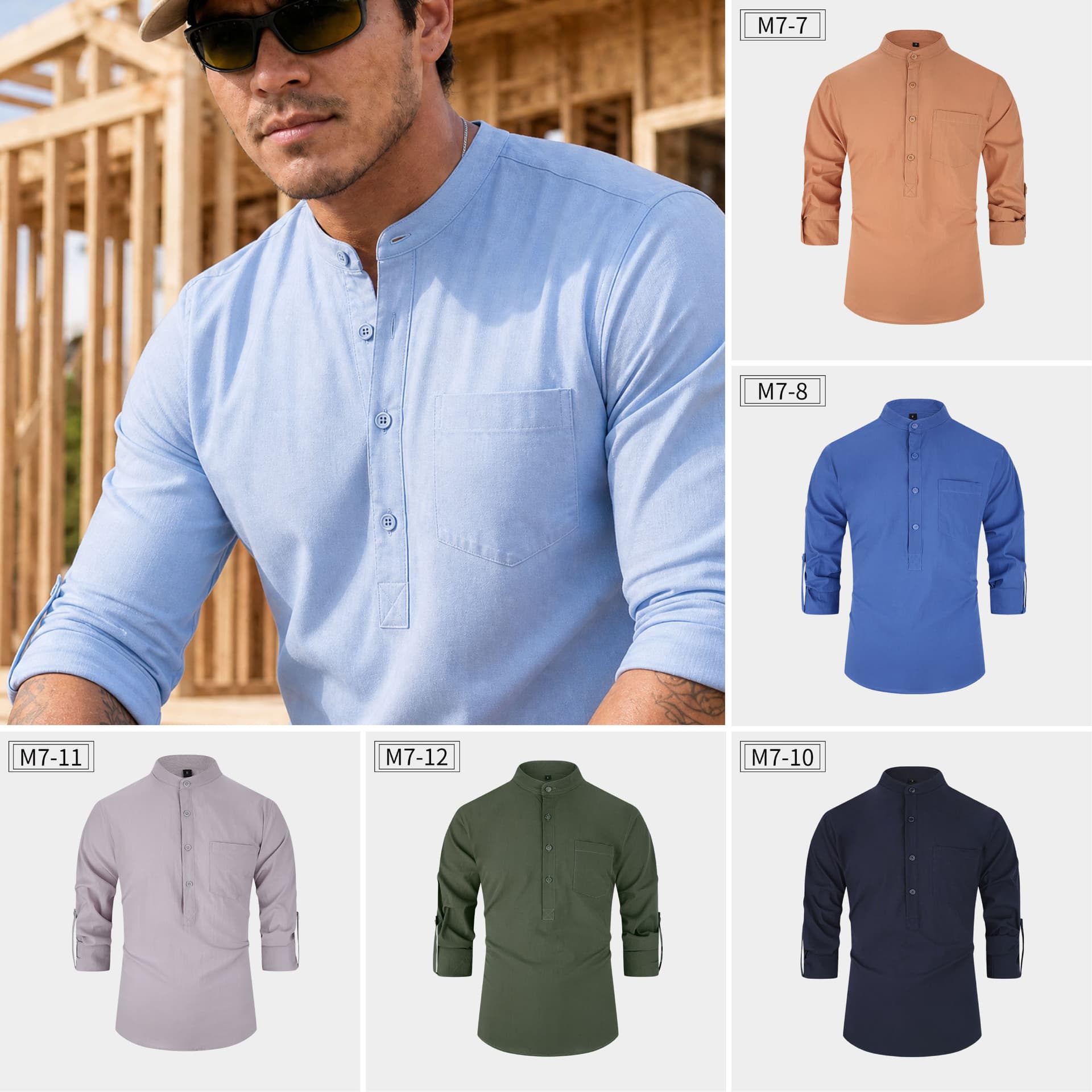 Tough Cotton Mid-Sleeve Work Shirt