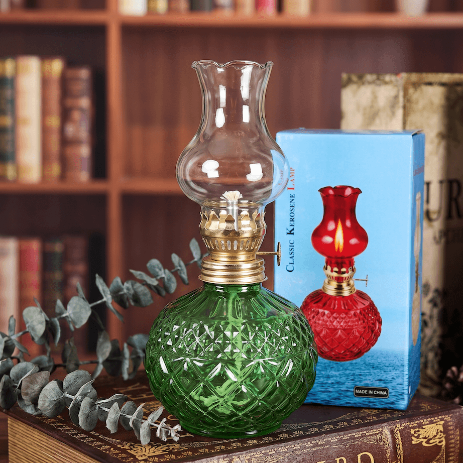 Vintage Crystal Kerosene Lamp