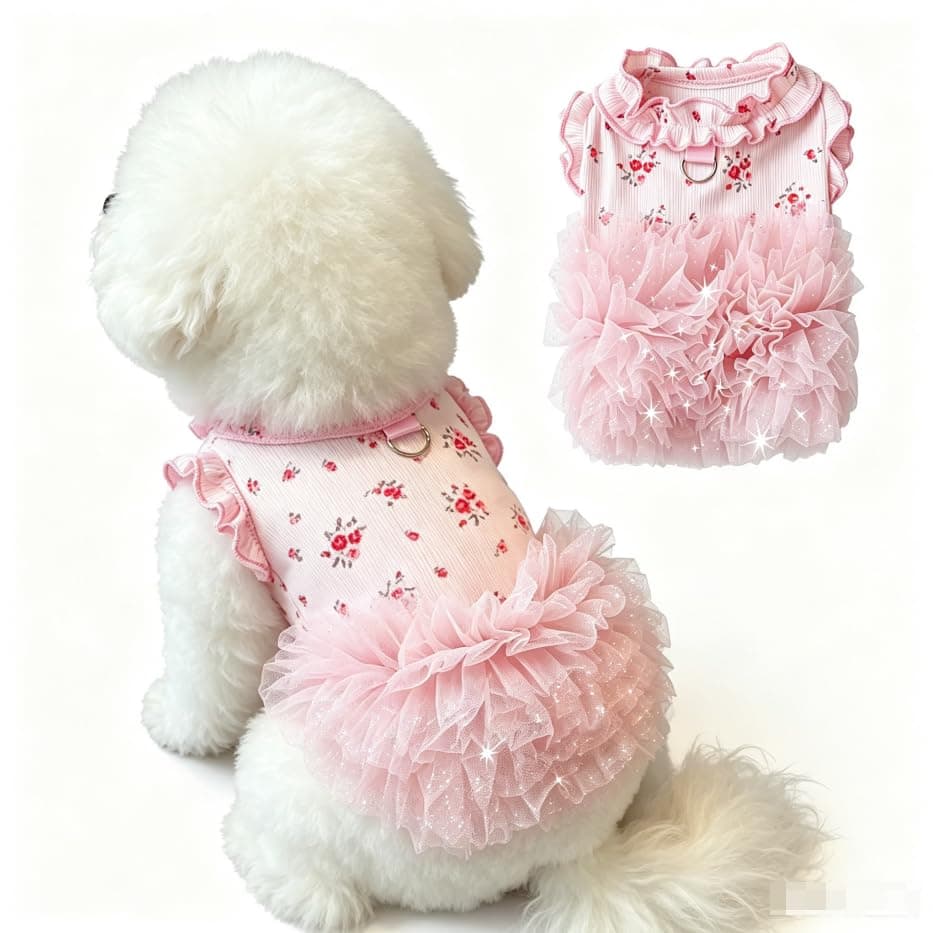Floral Dog Tutu Princess Dress