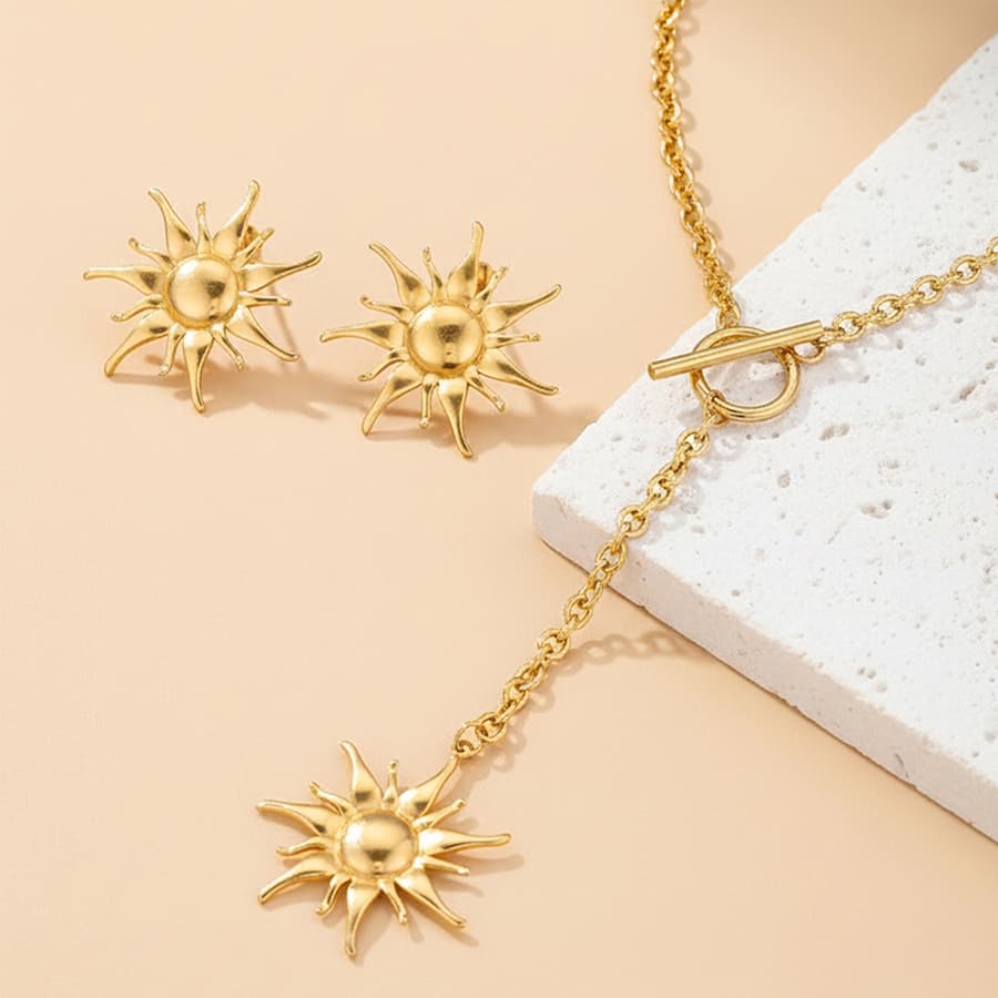 Women's Retro Sunburst Jewelry Set