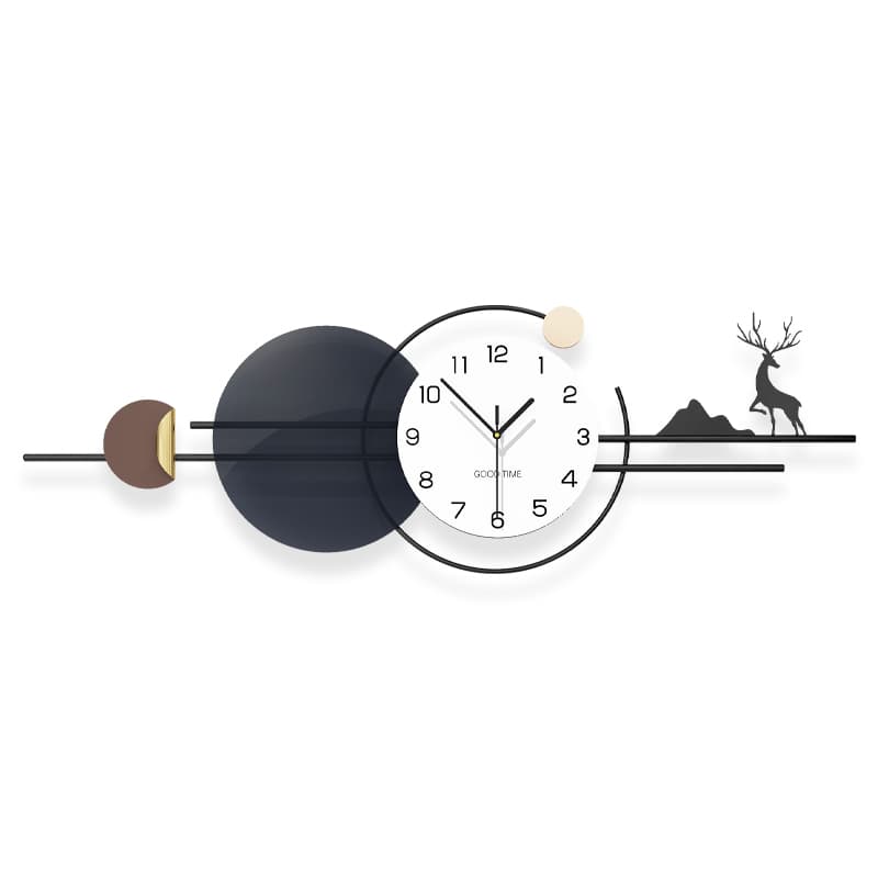 Minimalist Mountain Deer Wall Clock