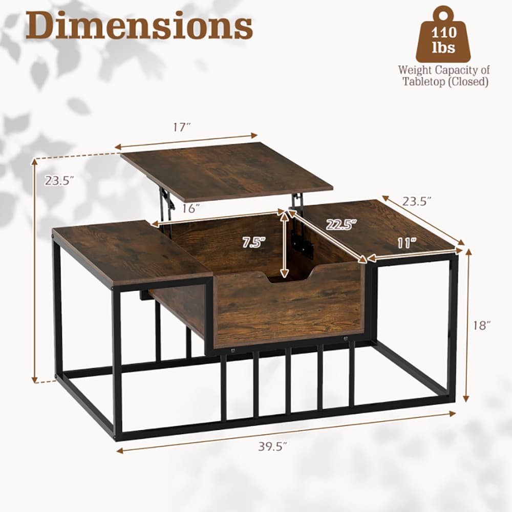 Lift-Top Storage Coffee Table