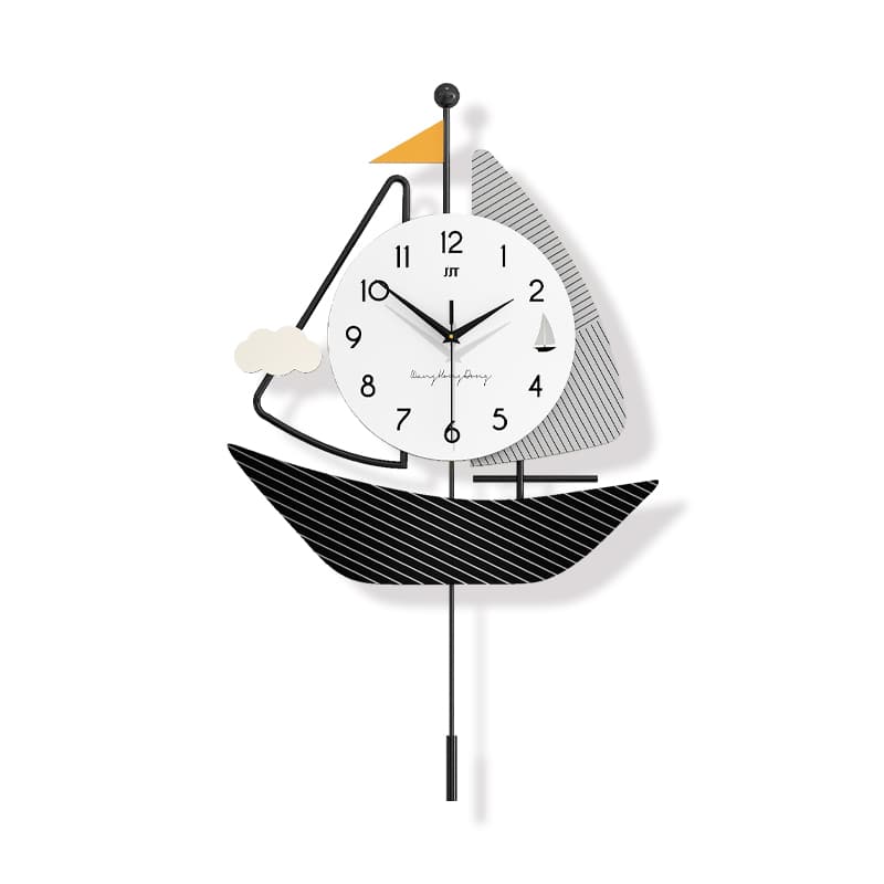 Modern Sailboat Pendulum Wall Clock