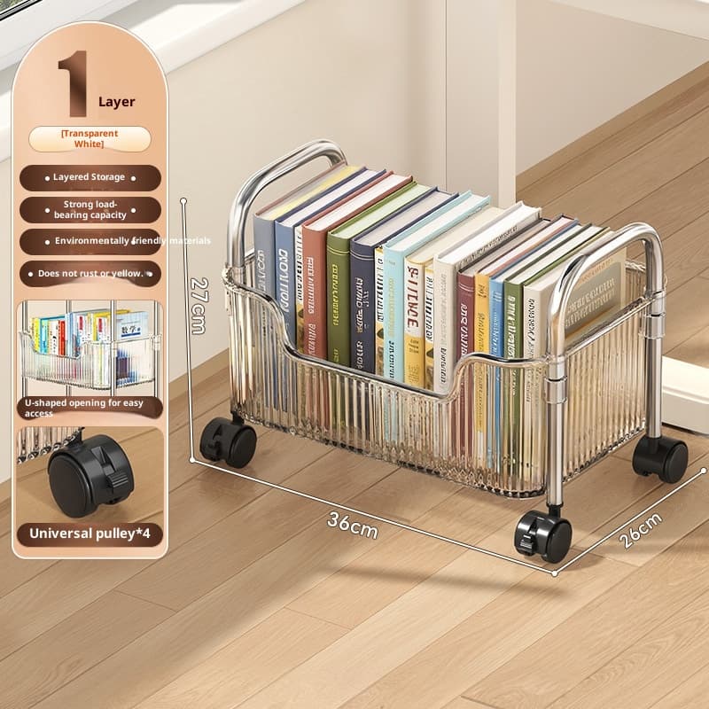 Mobile Floor Bookshelf Cart