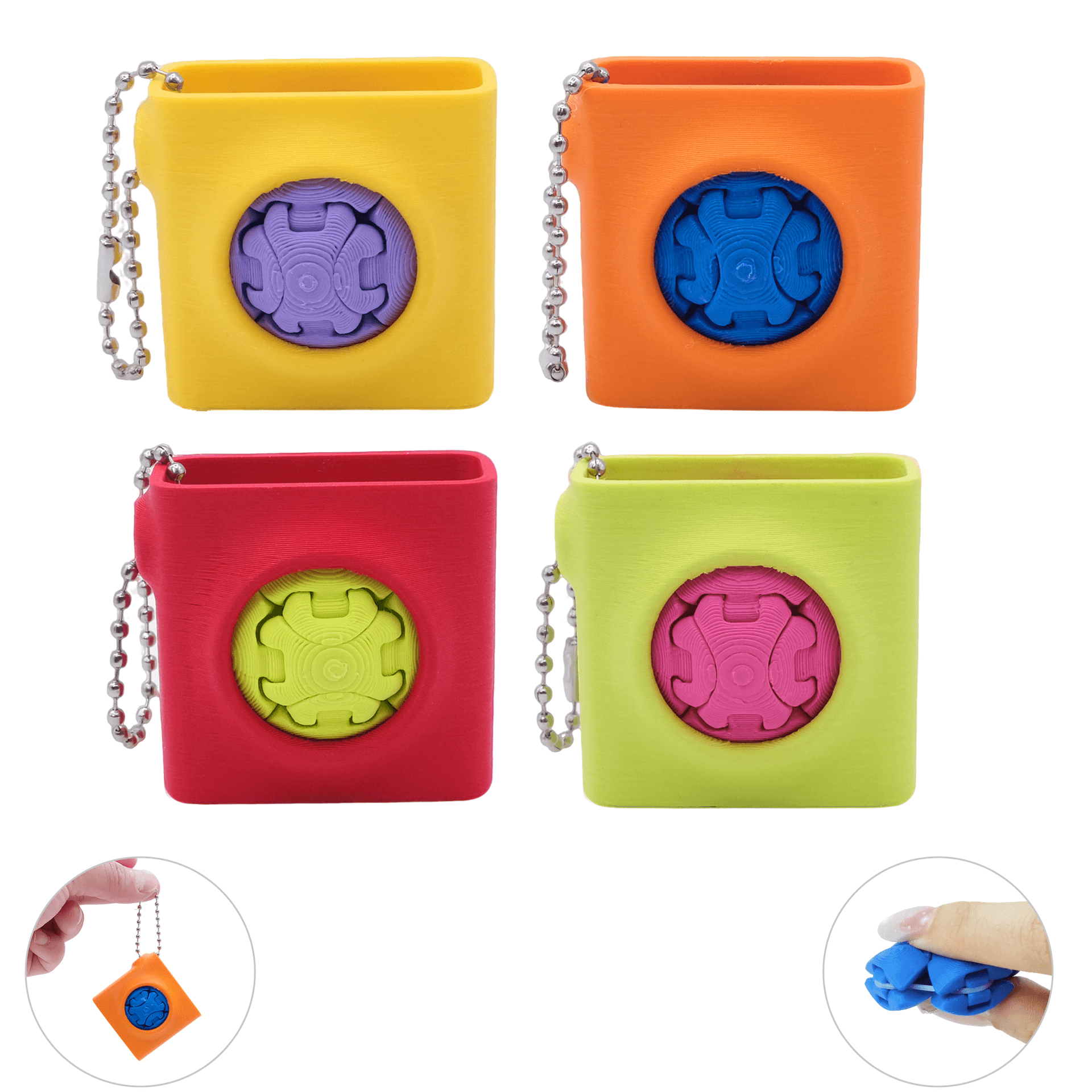 Pocket Fidget Squeeze Toy Keychain