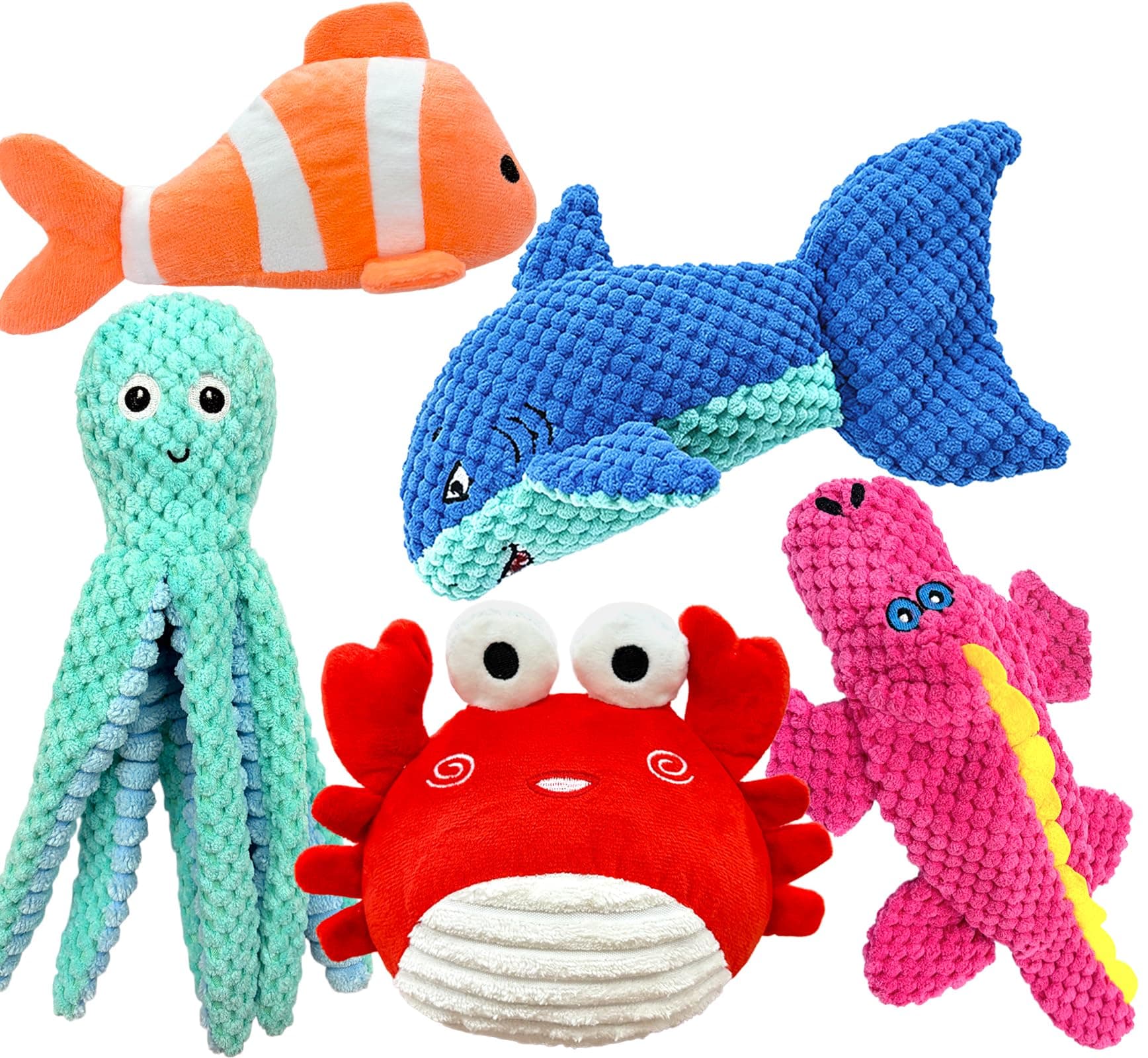 Squeaky Crinkle Dog Toys Pack
