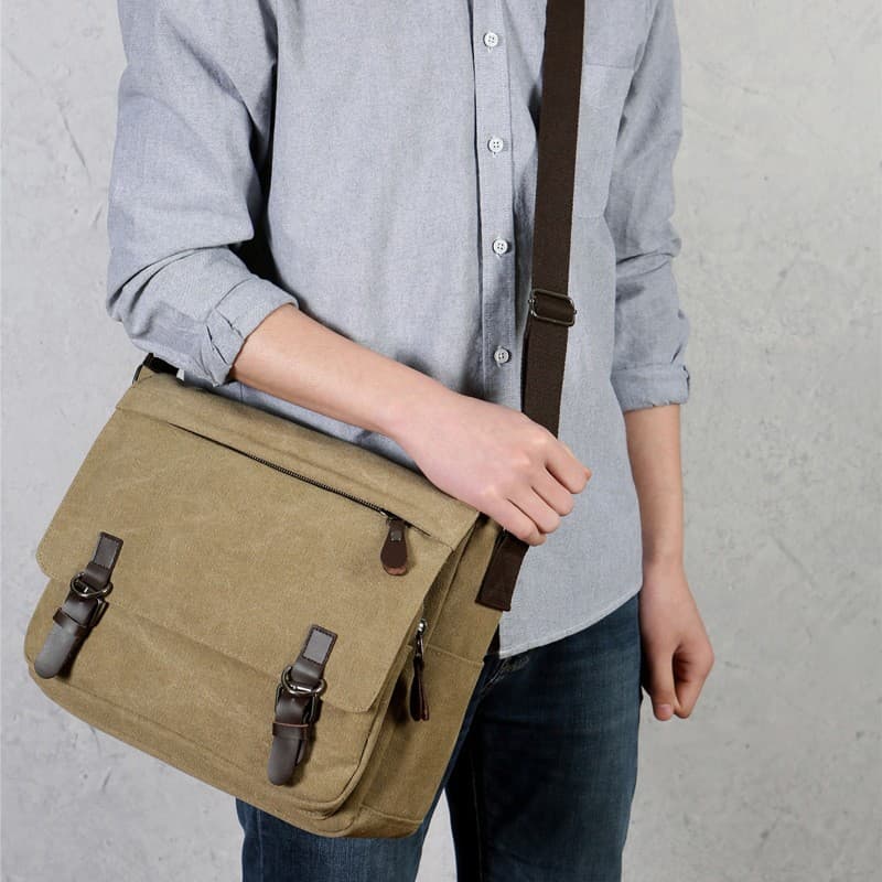 Canvas Leather Messenger Bag