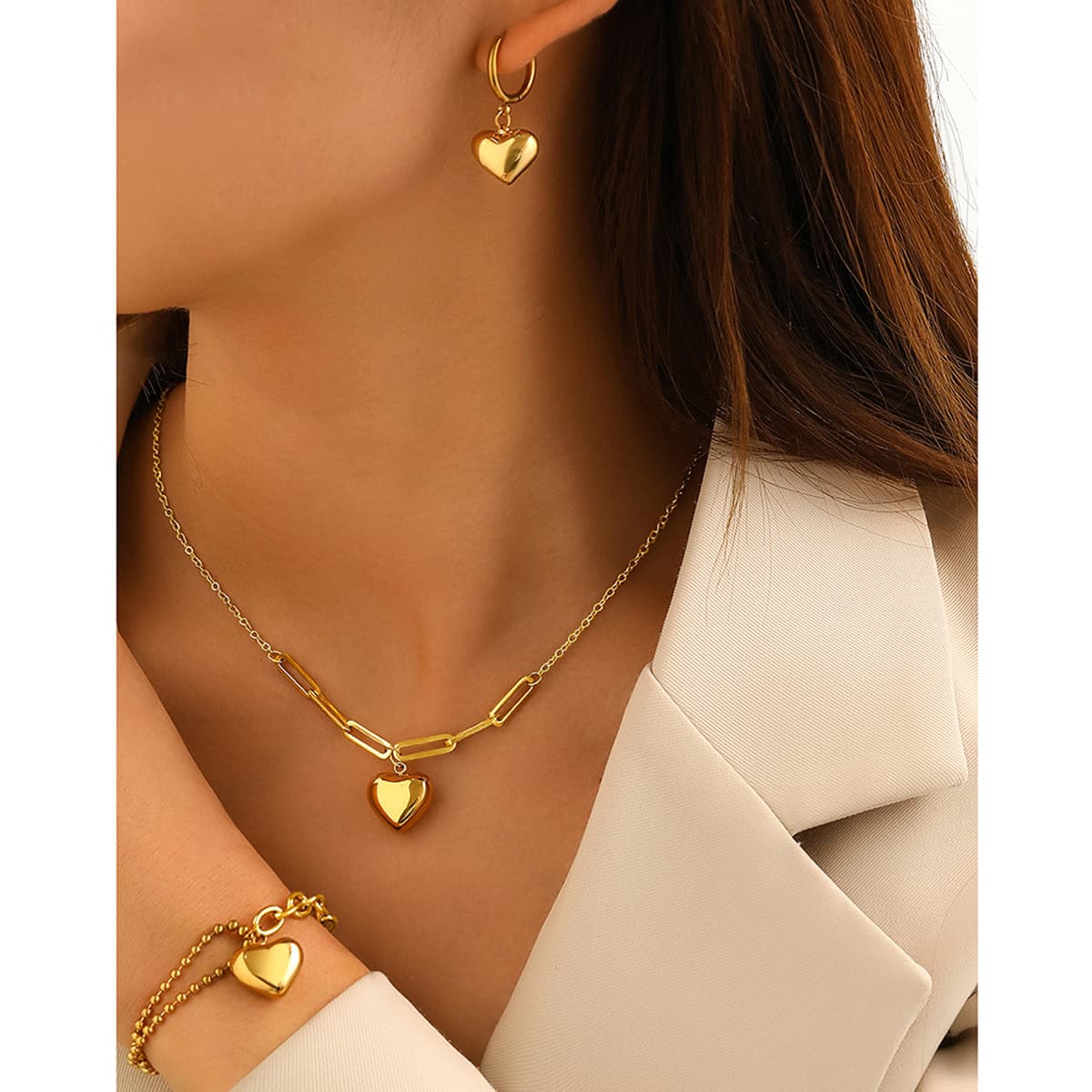 Fluffy Heart Jewelry Set Collection