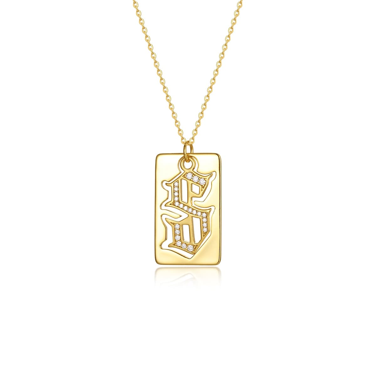 Sterling Silver Moissanite Letter Necklace